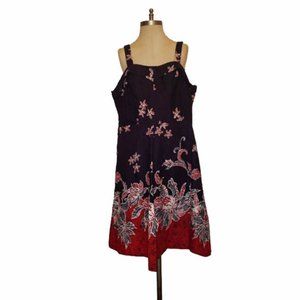 Vtg 70s Floral Print Cotton Sundress 16